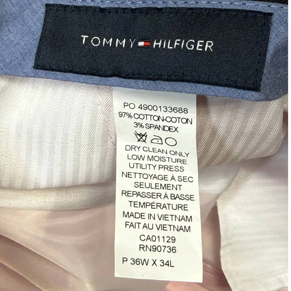 Tommy Hilfiger Men's Modern-Fit TH Flex Stretch Suit Pants Lt Pink 36x34 $135.00